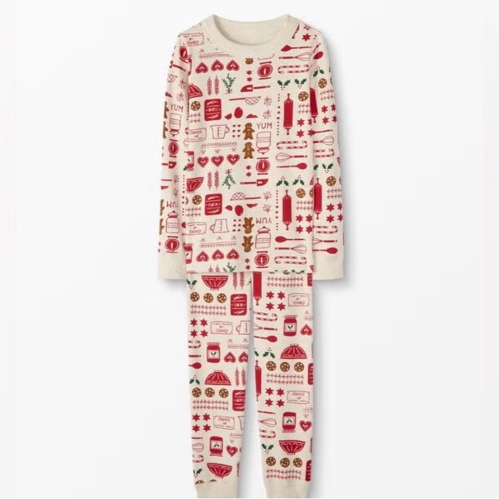 Hanna Andersson Back to Baking Gingerbread Kitchen Utensils Pajamas NWT 110cm